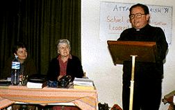 Sr. Jan and Sr. Angeline being welcomed by Fr. Portelli